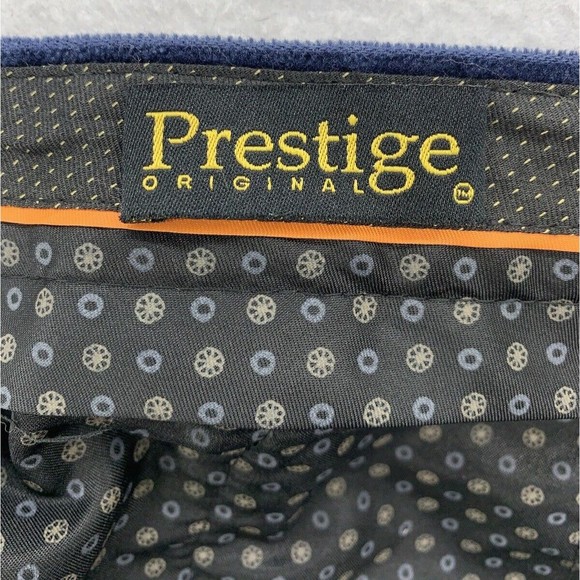 Prestige Original Corduroy Pants Mens 40 X 32 Blue Flat Front Business Casual - Picture 16 of 16